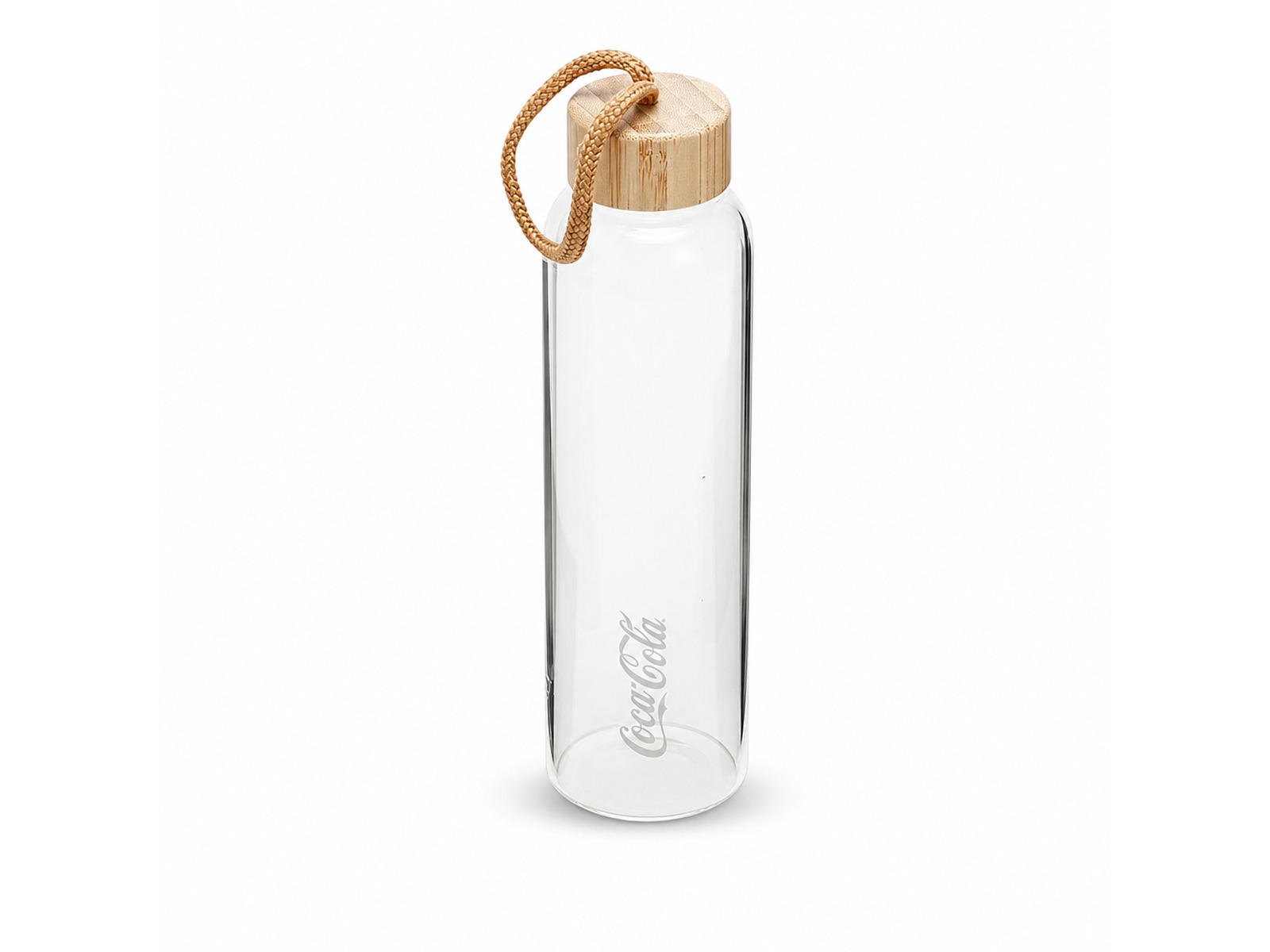 Glastrinkflaschen mit Bambusdeckel (1L)