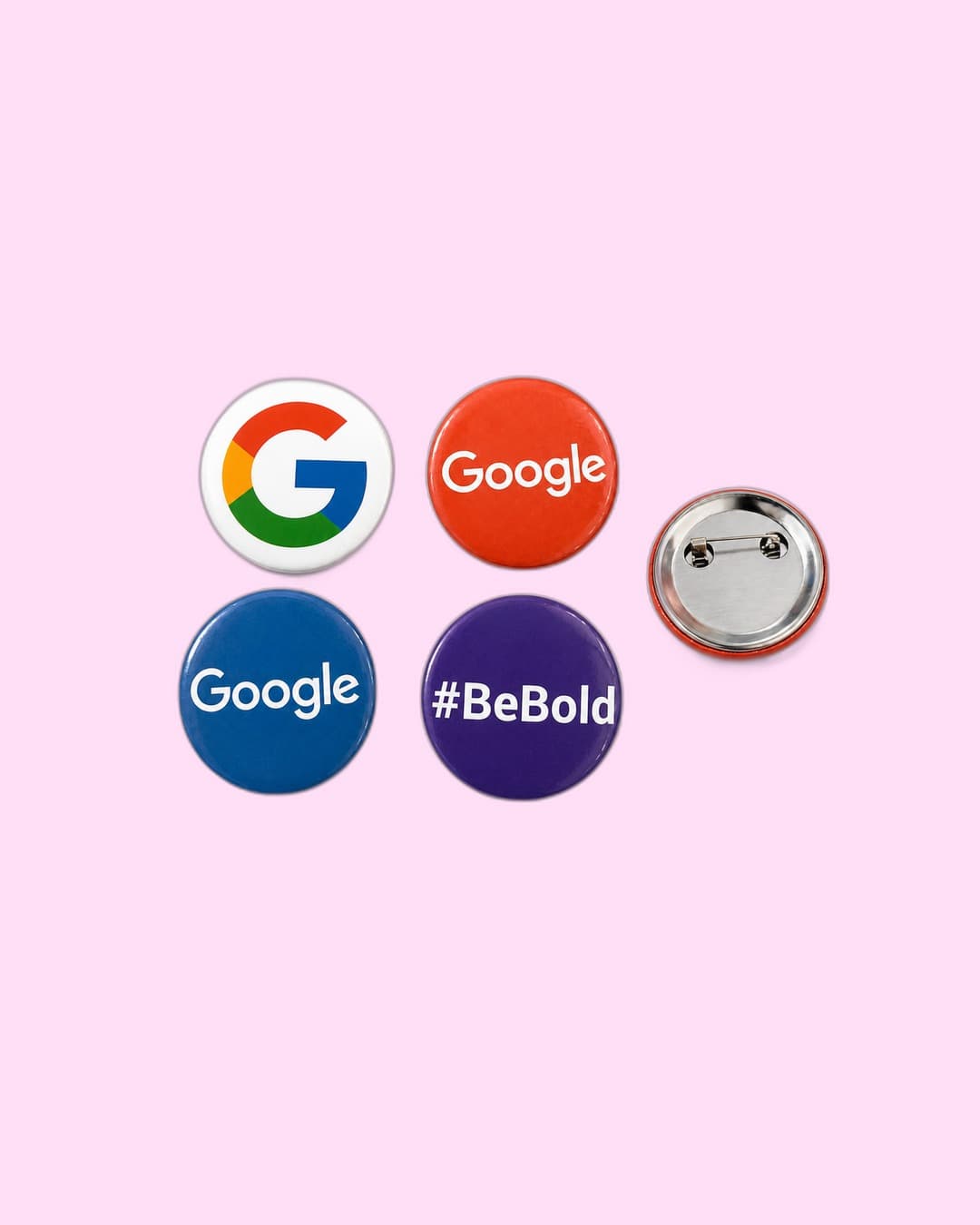 Google — #BeBold tin badge button set
