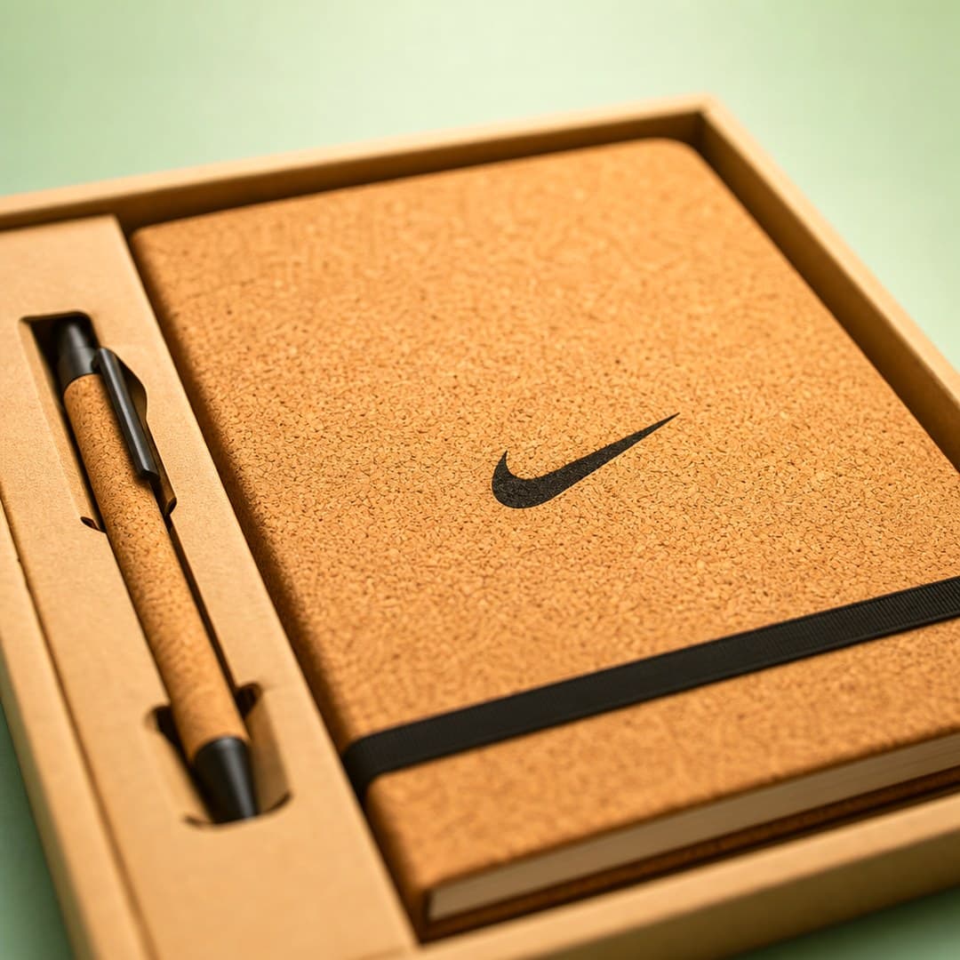 Nike — Branded cork notebook and pen gift set