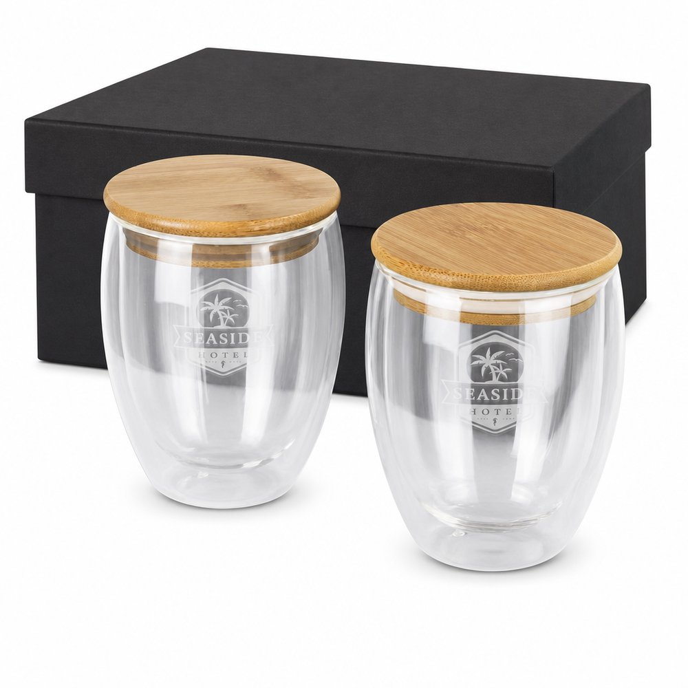Azzurra Glas-Set mit Bambusdeckel