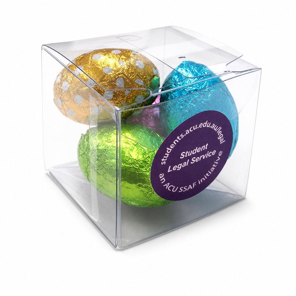 Personalisierte transparente Ostereier-Geschenkbox - 4er-Pack (30g)