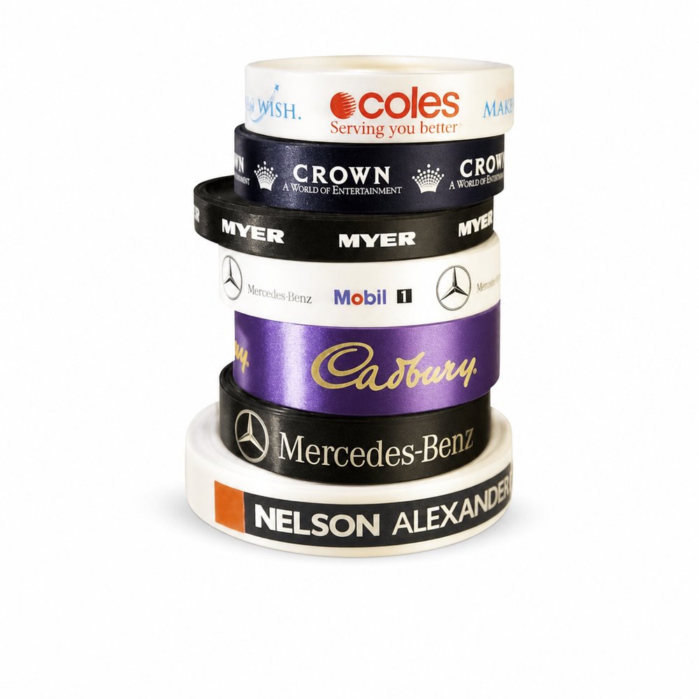 PMS-Satin-Band mit Logo Print