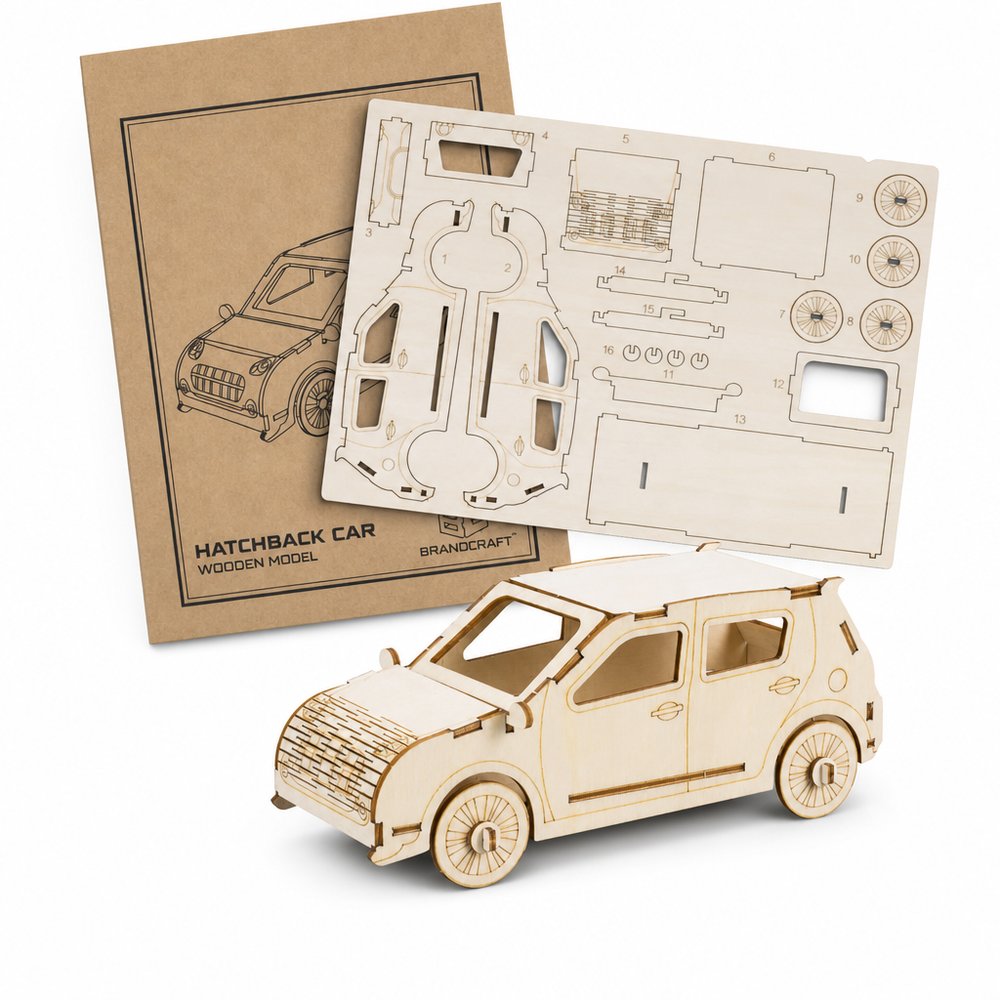 Wooden Hatchback Model Kit — Eco Branded Gift
