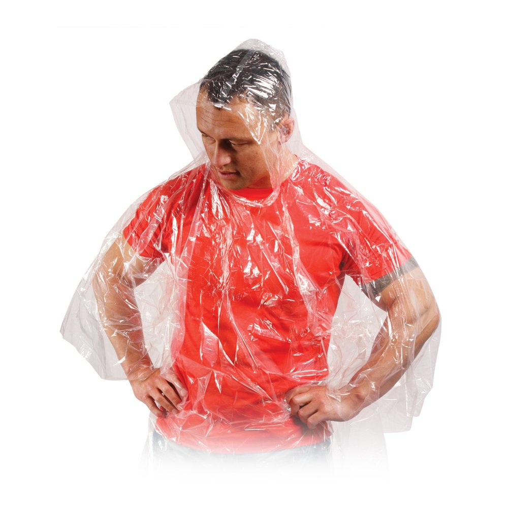Kompakter Transparenter Notfall-Regenponcho