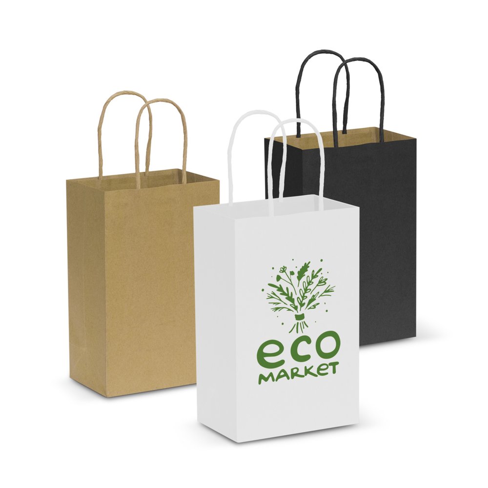 Kleine Kraftpapier-Tasche mit Seilgriffen