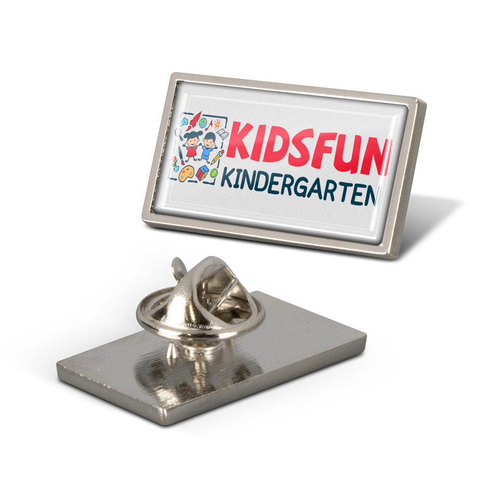 Rechteckiger Nickel-Anstecker mit Harzbeschichtung