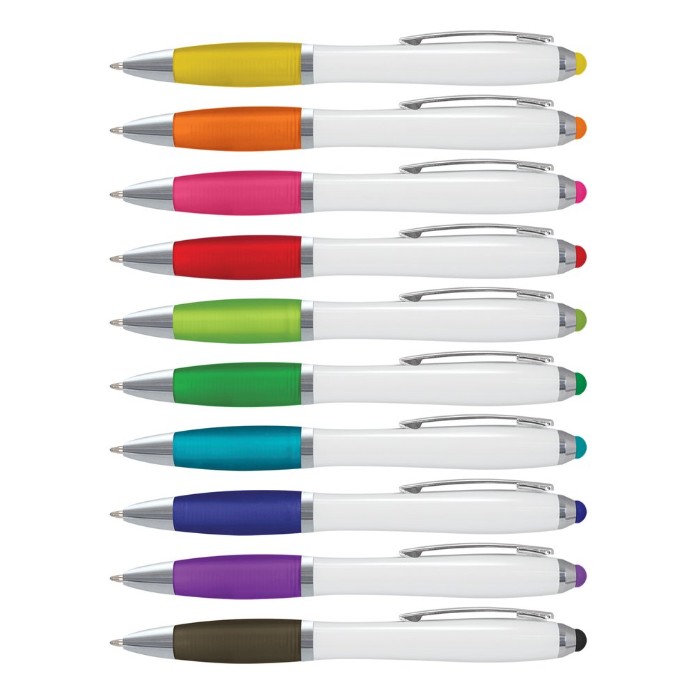 Vistro Glänzend Weiß Dual-Tip Stylus Kugelschreiber