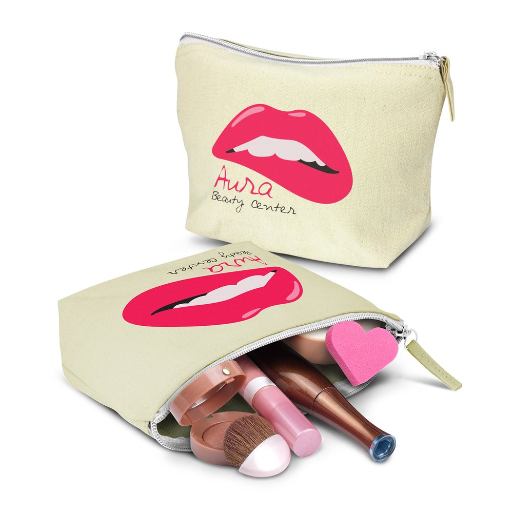 Kosmetiktasche aus Natur-Canvas - Medium