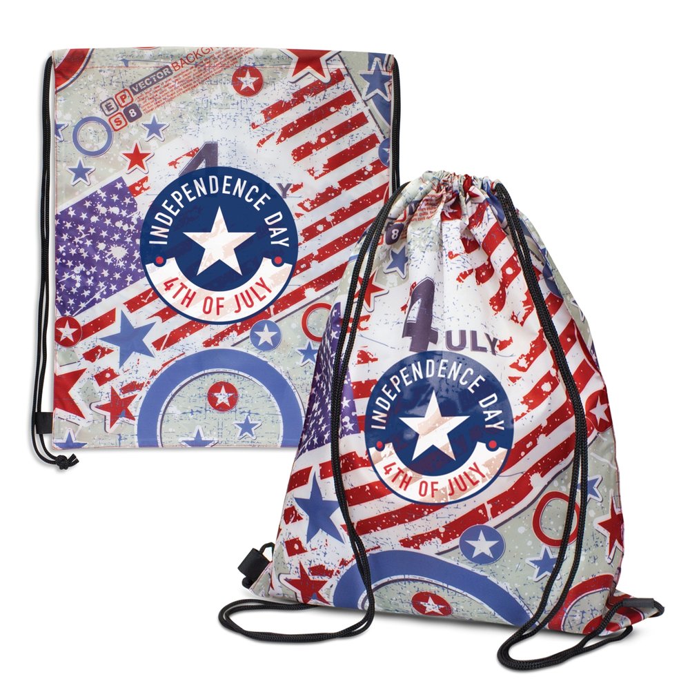 Tacoma Weisses Polyester-Drawstring-Turnbeutel