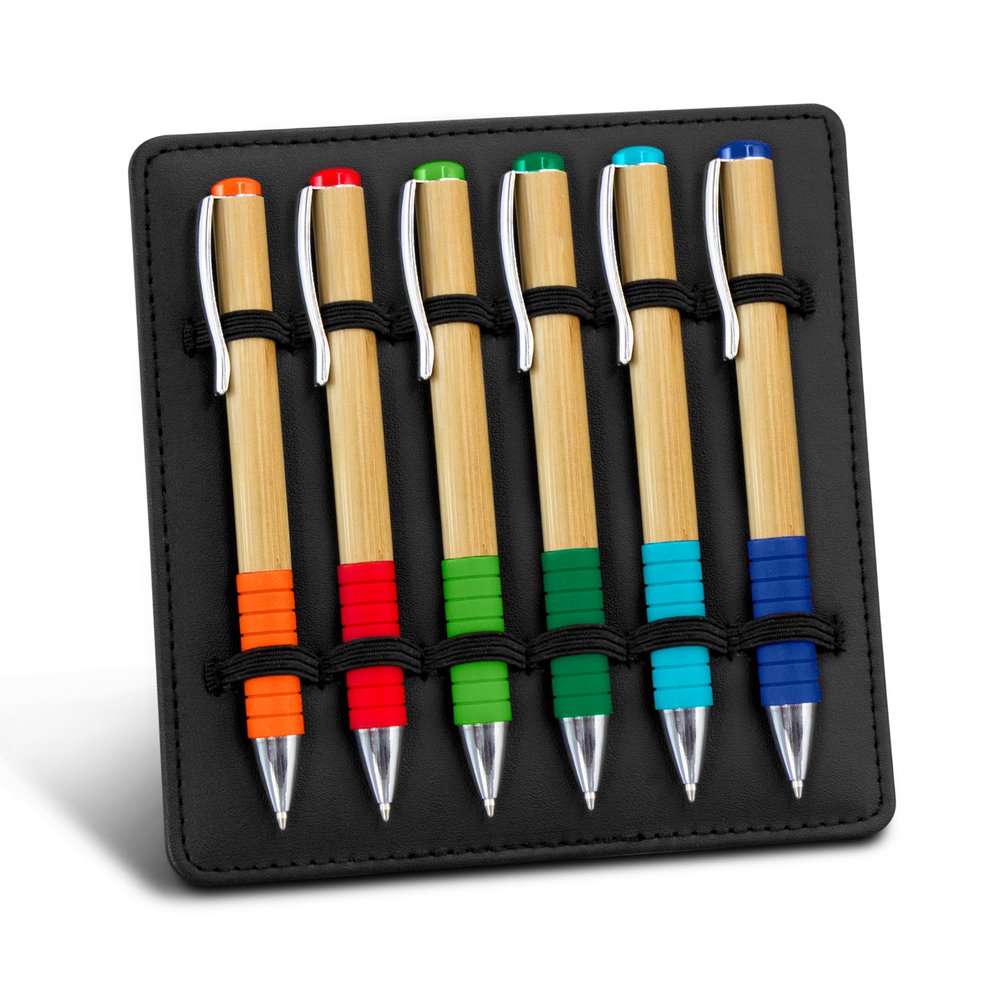 Schwarzer PU-Sechsfach-Pen-Displayständer