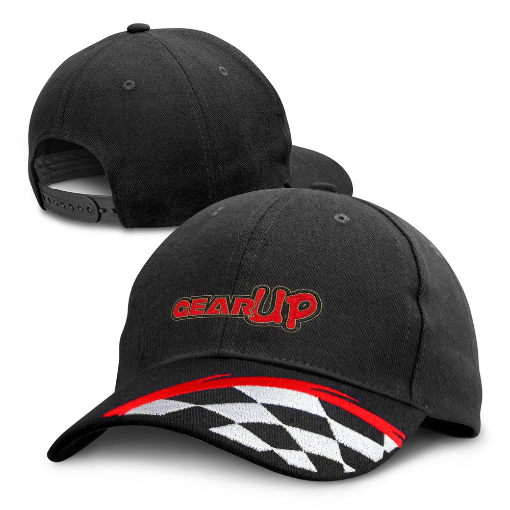 Renn-Cap mit Karomotiv