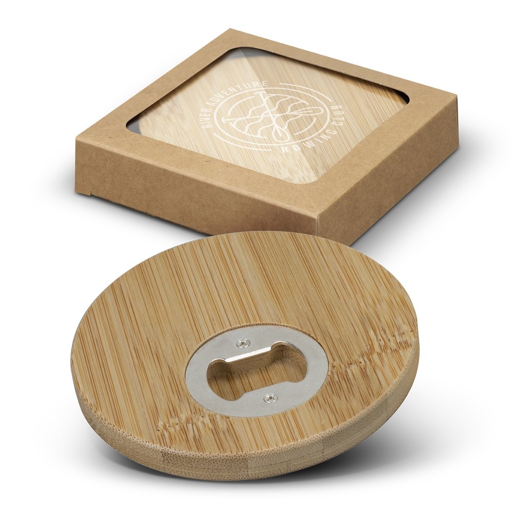 Bambus-Untersetzer & Flaschenöffner Geschenkset