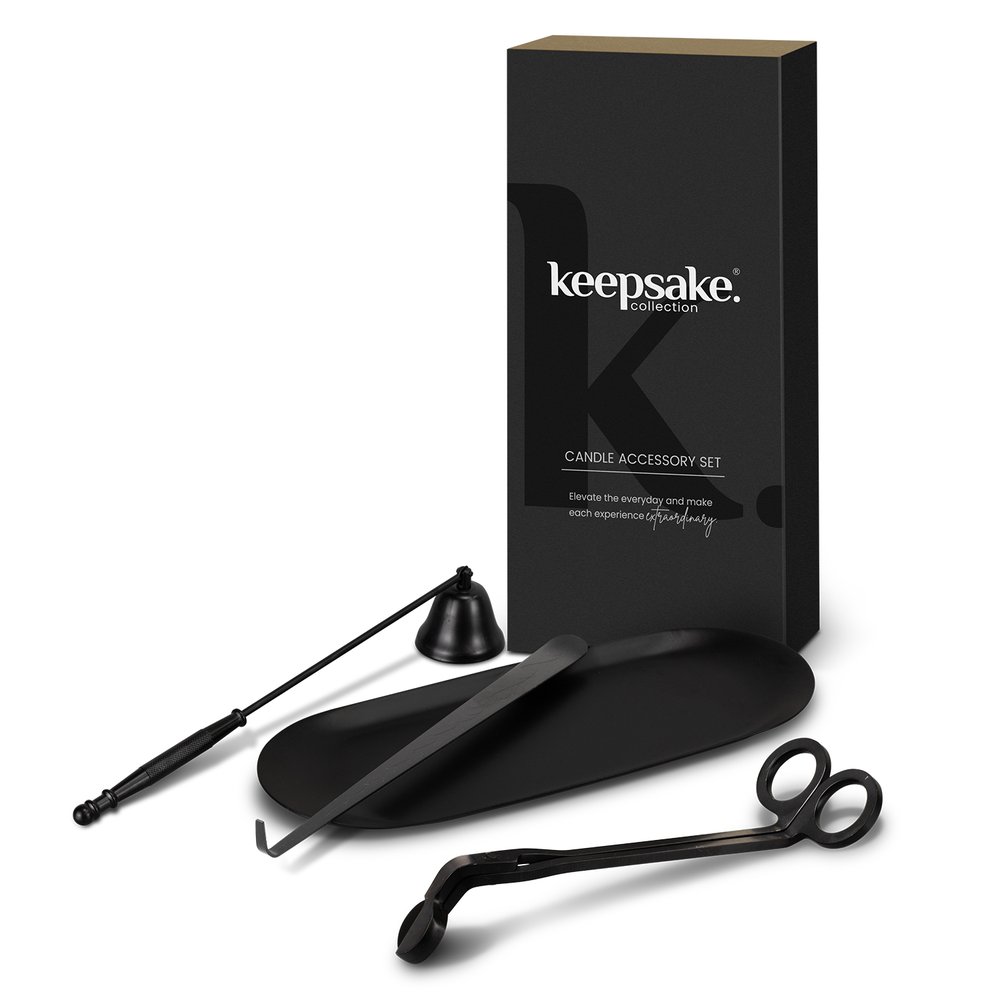 Kerzenpflege-Set in Mattschwarz