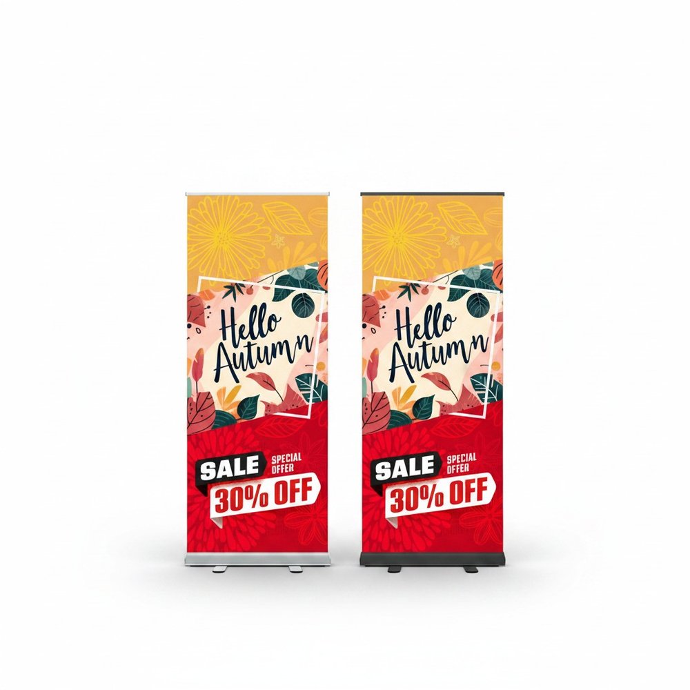 Satin-Block-Out Pull-Up Banner Ständer