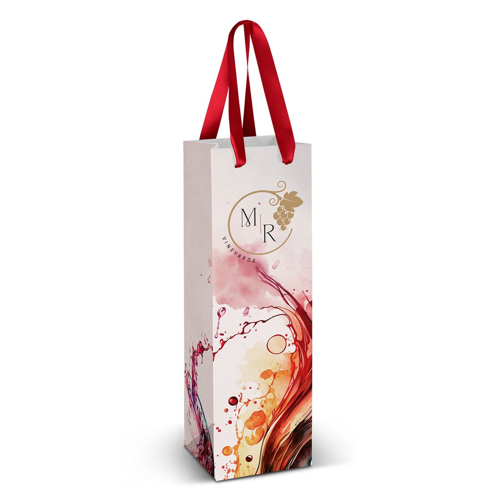 Wein-Geschenktasche mit Farbband-Griffen