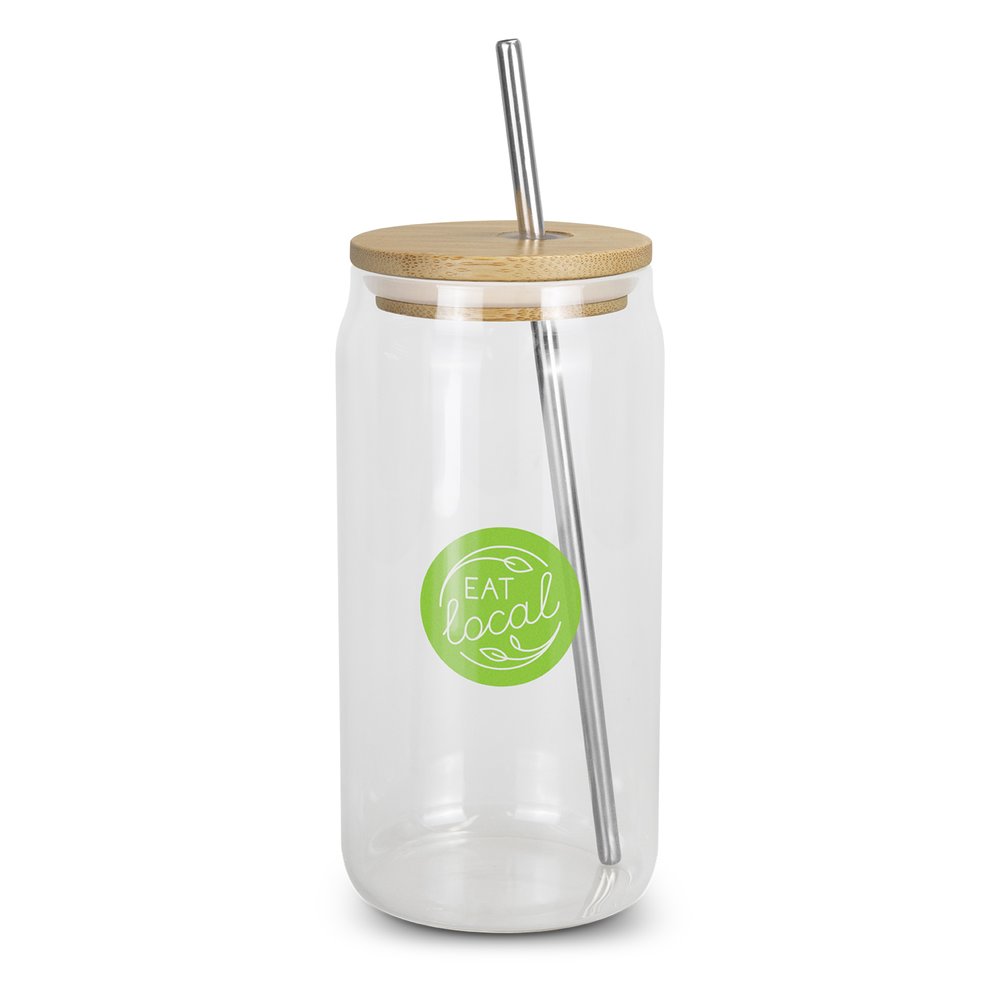 Fallon Borosilikat-Glasbecher mit Bambusdeckel