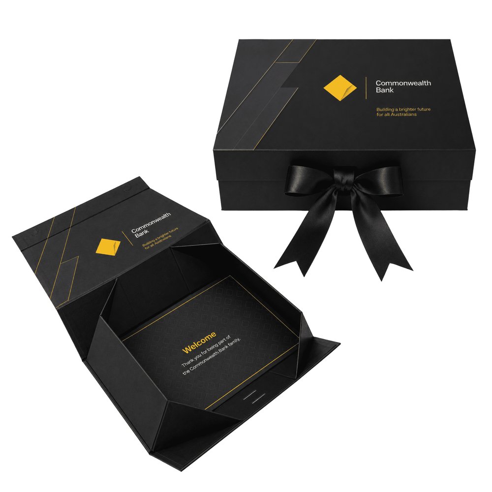 Magnetische Geschenkbox mit Band, Große Luxus-Präsentation