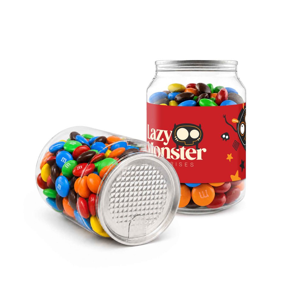 M&M's im Klarsicht-Can 180g Werbe-Süßware