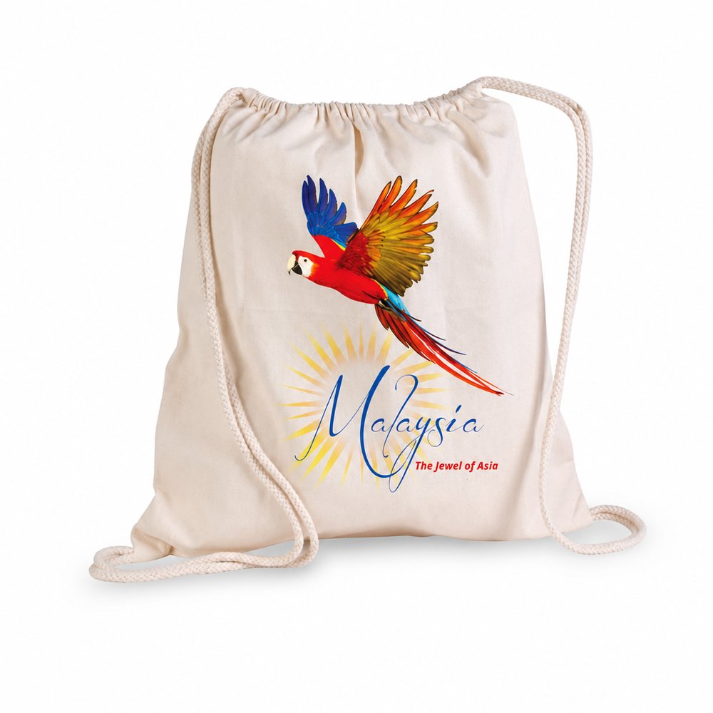 Drawstring Library Calico Bags