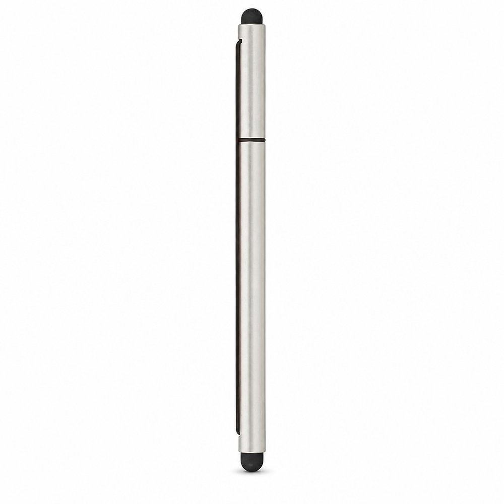 Silberner Stylus-Kugelschreiber mit elastischem Band