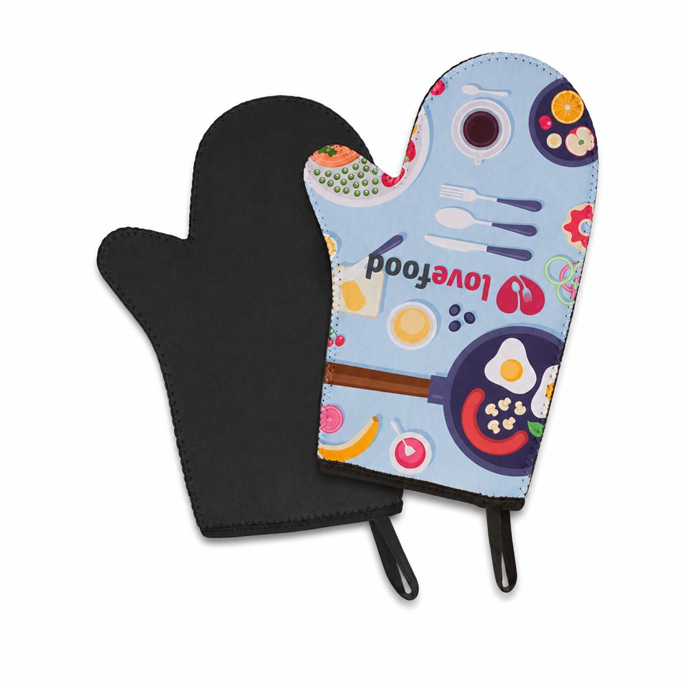 Vollfarbig bedruckte Neopren-Ofenhandschuhe