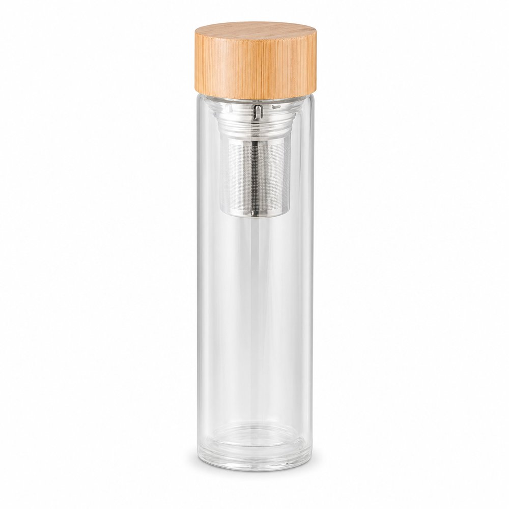 Detox Bambus Doppelwandige Glas Tee Infuser Flaschen