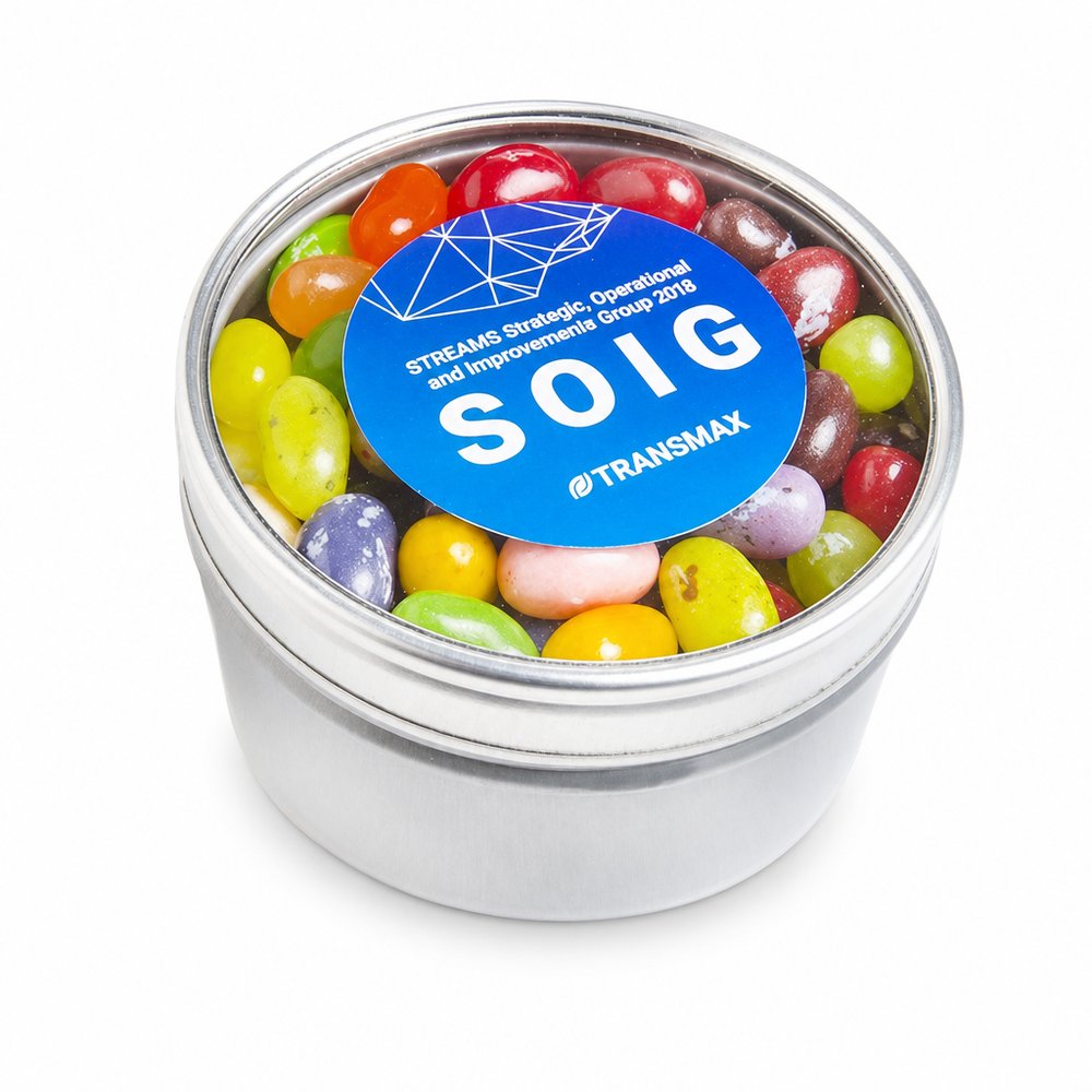 JELLY BELLY Jelly Bean Runde klare Dosen (150g)