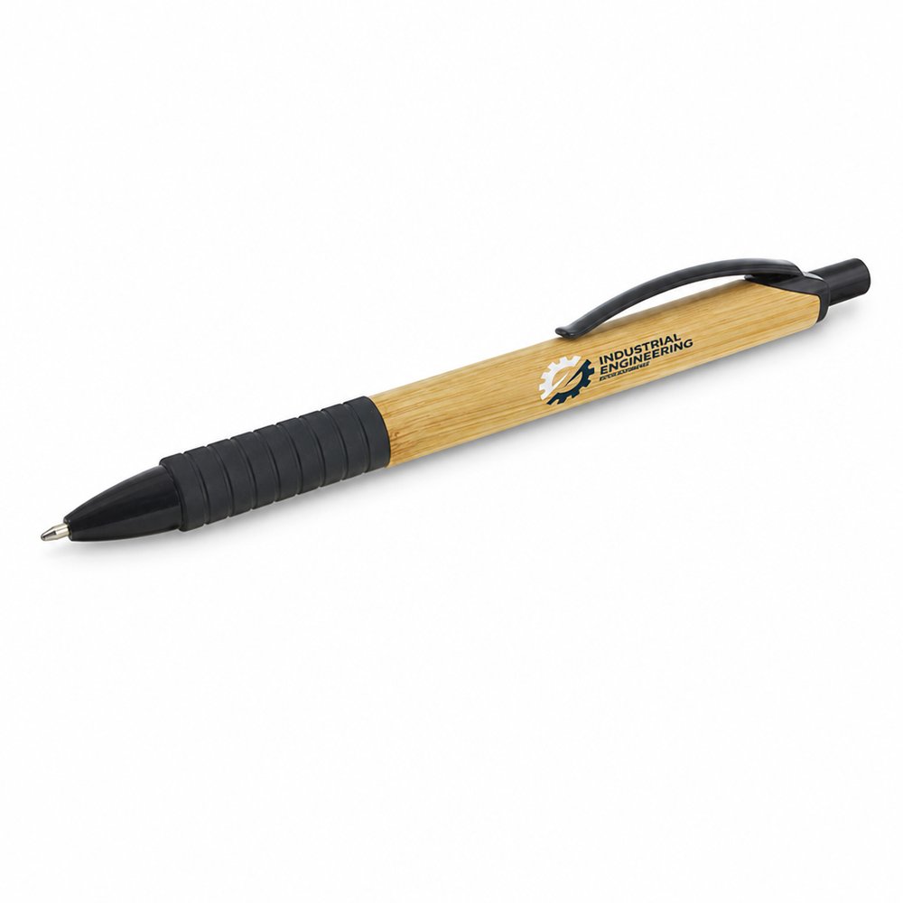 Bamboo Pens with Black Soft-Touch Grip