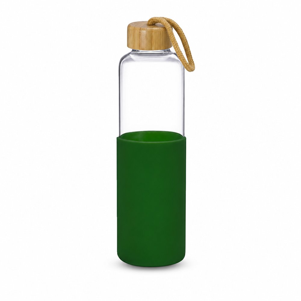 Natürliche Bambusglas-Trinkflaschen mit Silikonhülle (550 ml)