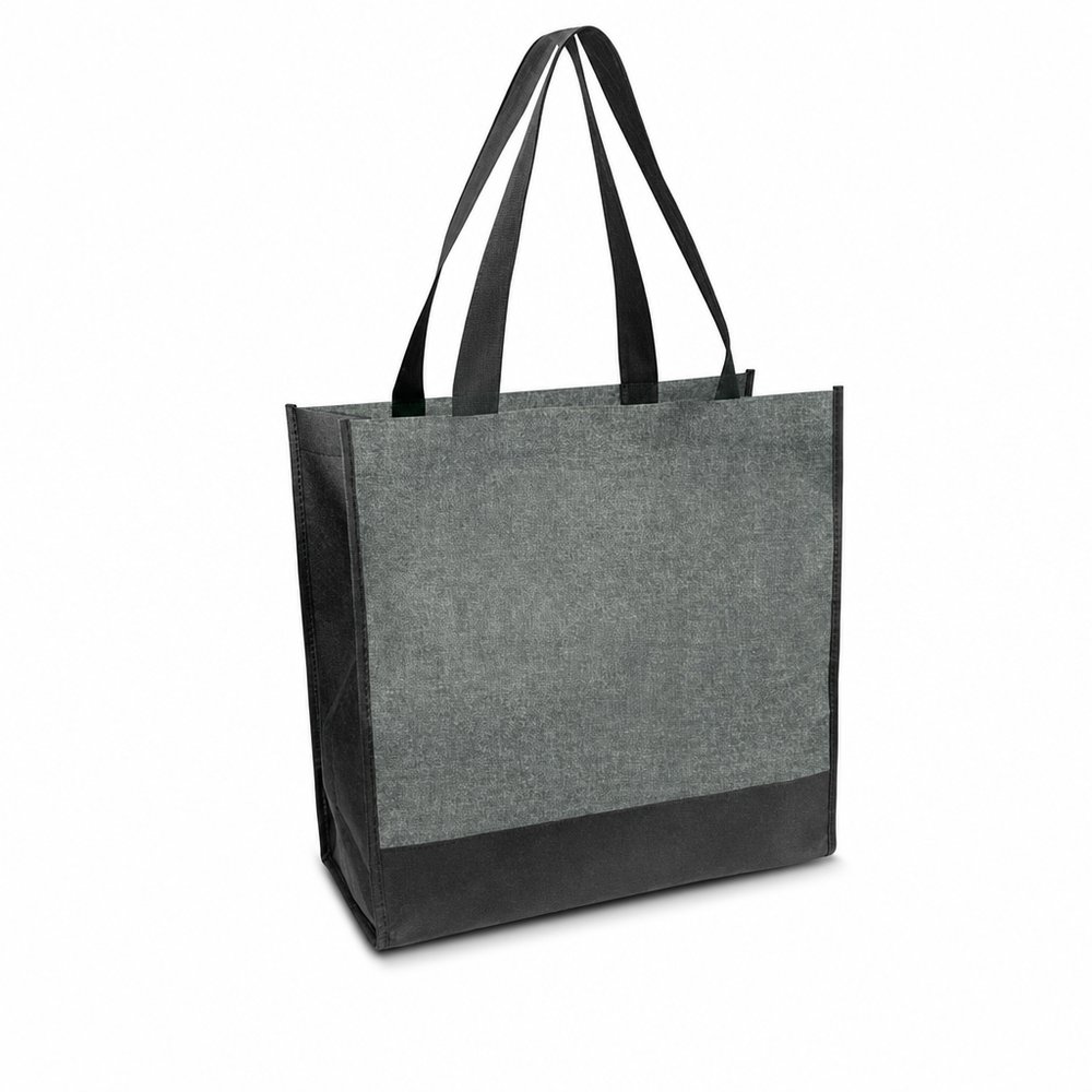 Melierte Non-Woven-Tragetasche mit Bodenfalte