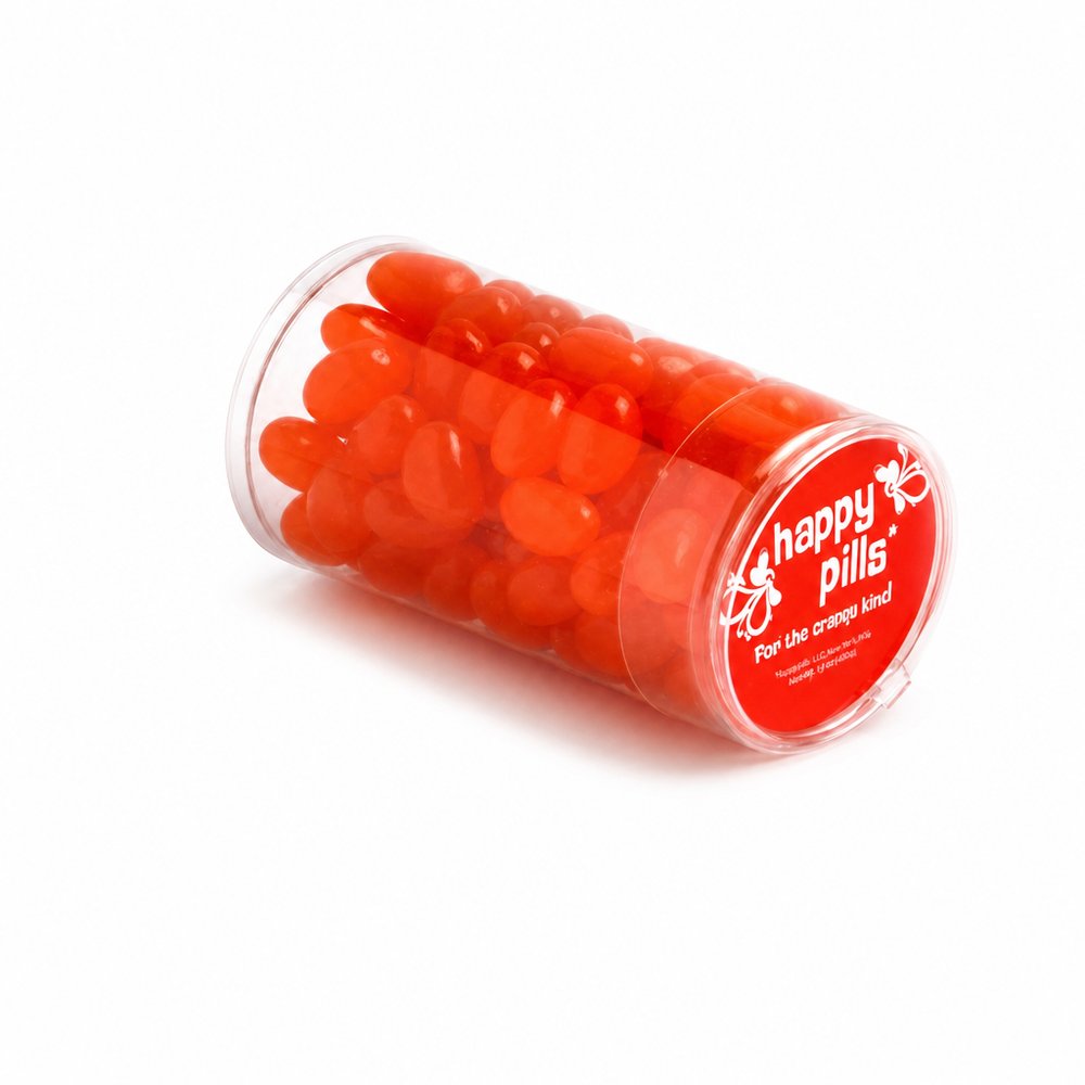Mit Jelly Beans gefüllte PET-Röhrchen (100 g)