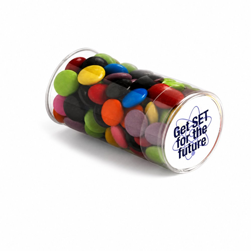 Mit Choc Beans gefüllte PET-Röhrchen (100 g)
