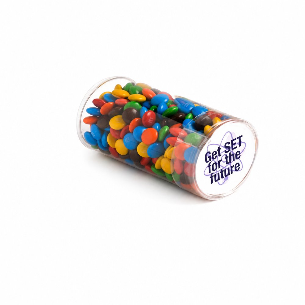 Mit M & Ms gefüllte PET-Röhrchen (100 g)