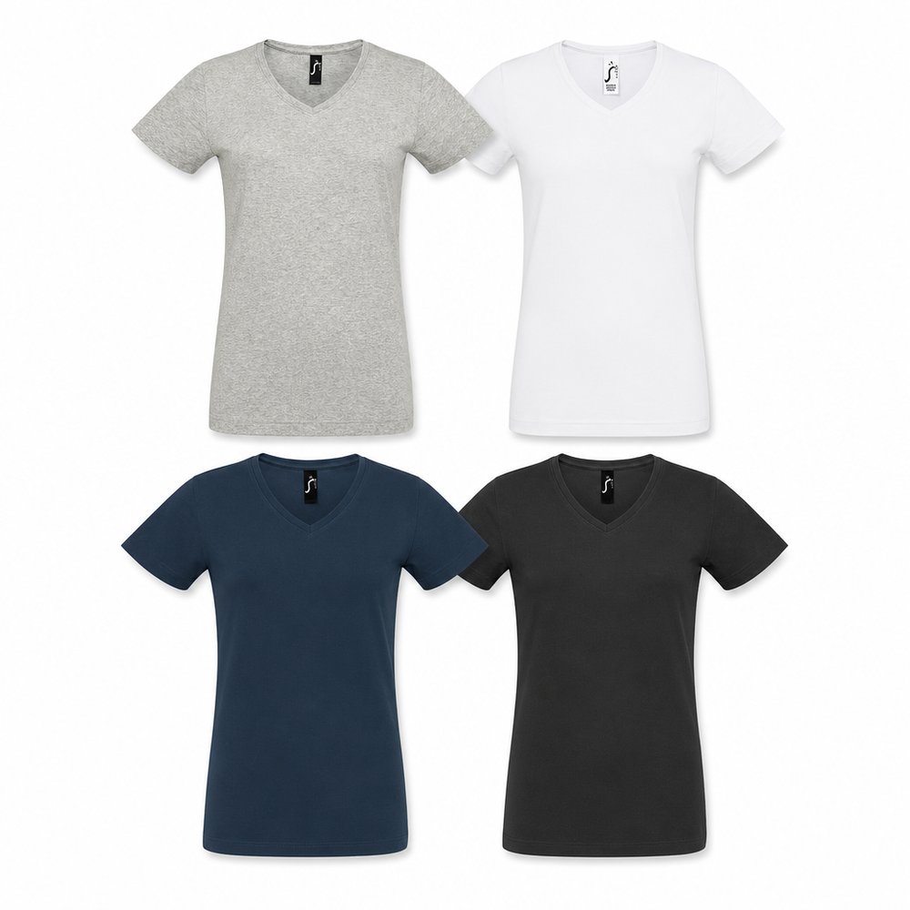 Damen T-Shirts mit V-Ausschnitt (190 g / m²)