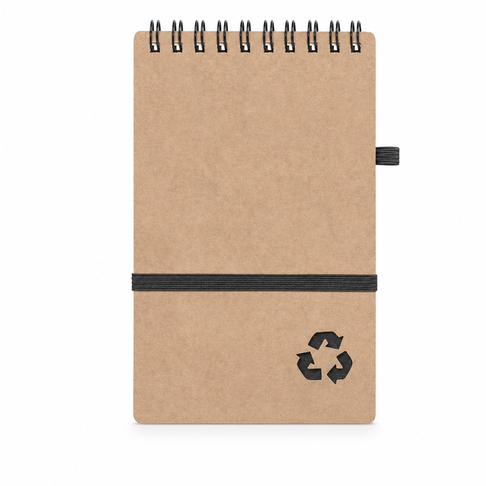 Spiralgebundene Notizblöcke aus recyceltem Papier mit elastischem (kleinem)