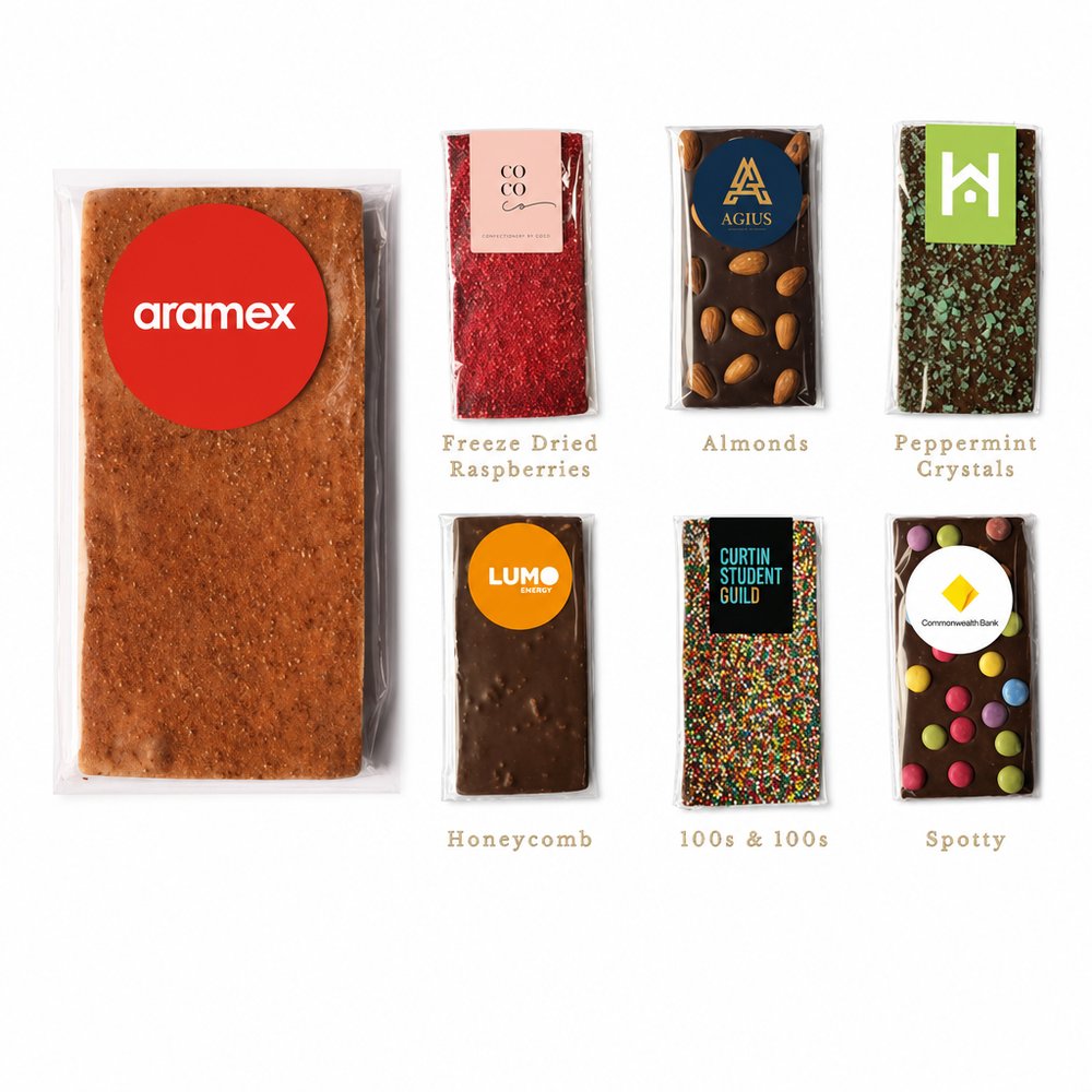 Artisan Schokoladentafeln 100g — Personalisiertes Firmengeschenk