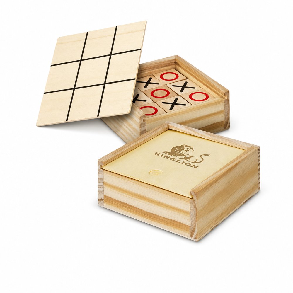 Pine Wood Tic Tac Toe Game — Branded Desk Toy