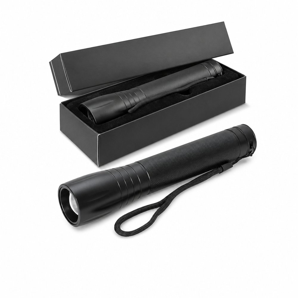 Swiss Peak 10W LED-Metalltaschenlampe mit fokussierbarem Lichtstrahl
