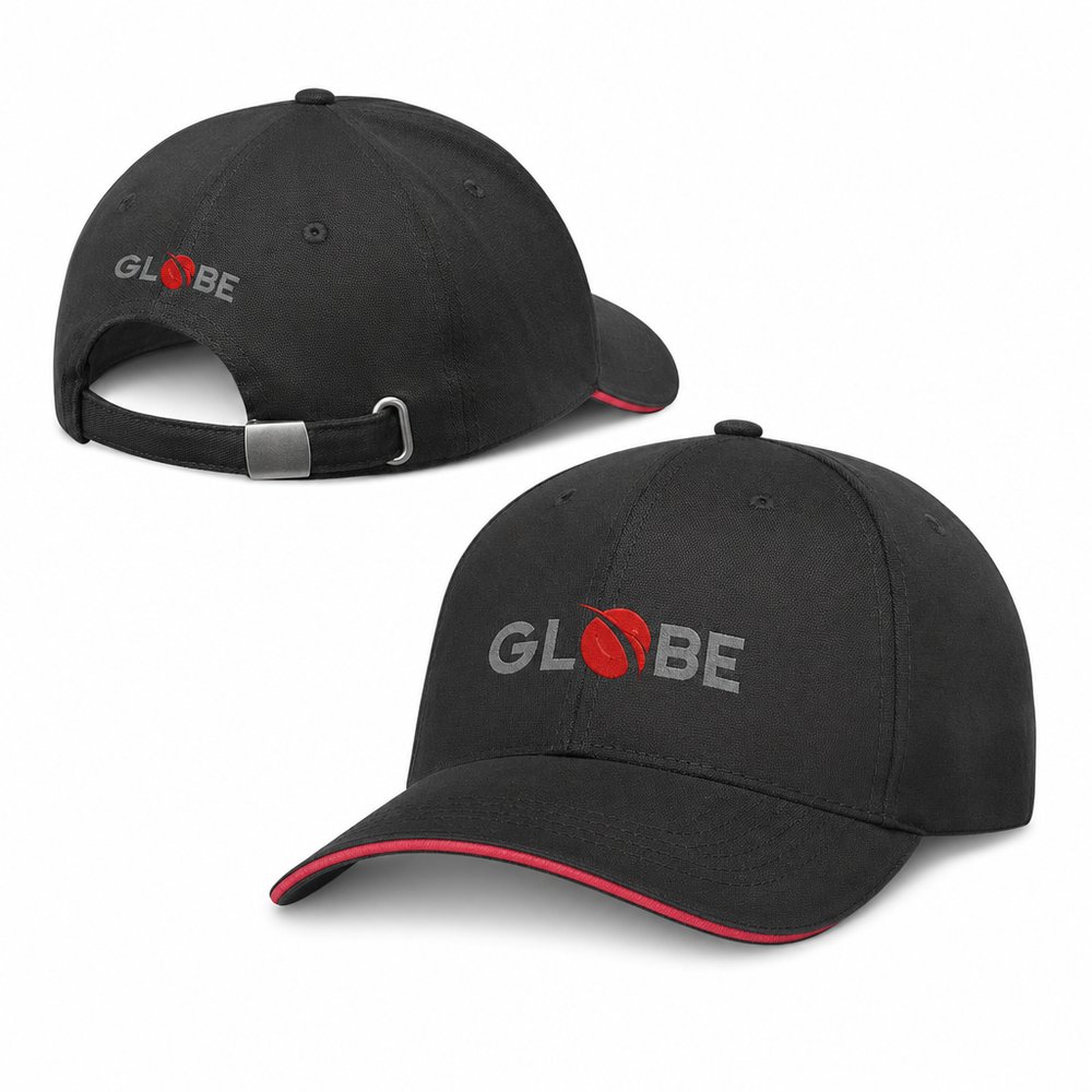 Athletic Sports Caps Schwarz mit buntem Trim
