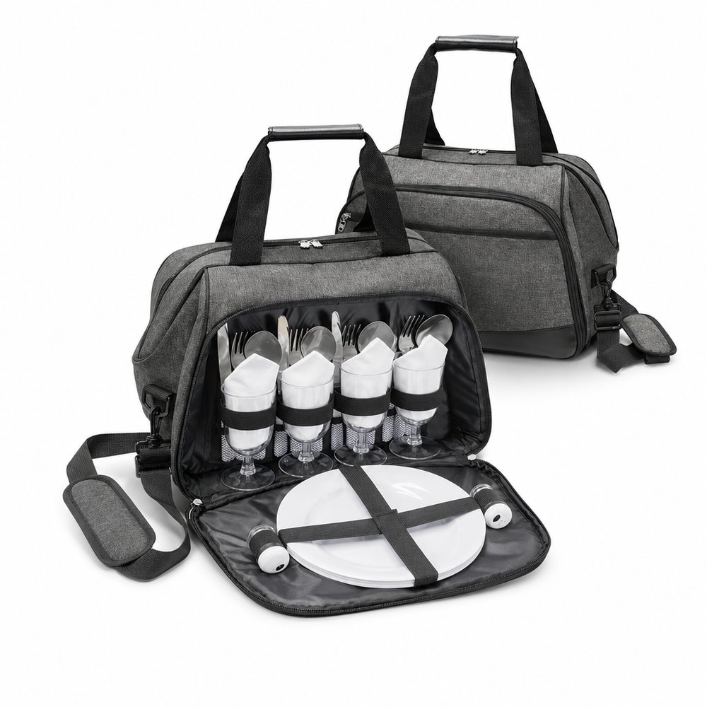 Klassisch voll ausgestattete vier Personen Picknick-Taschen