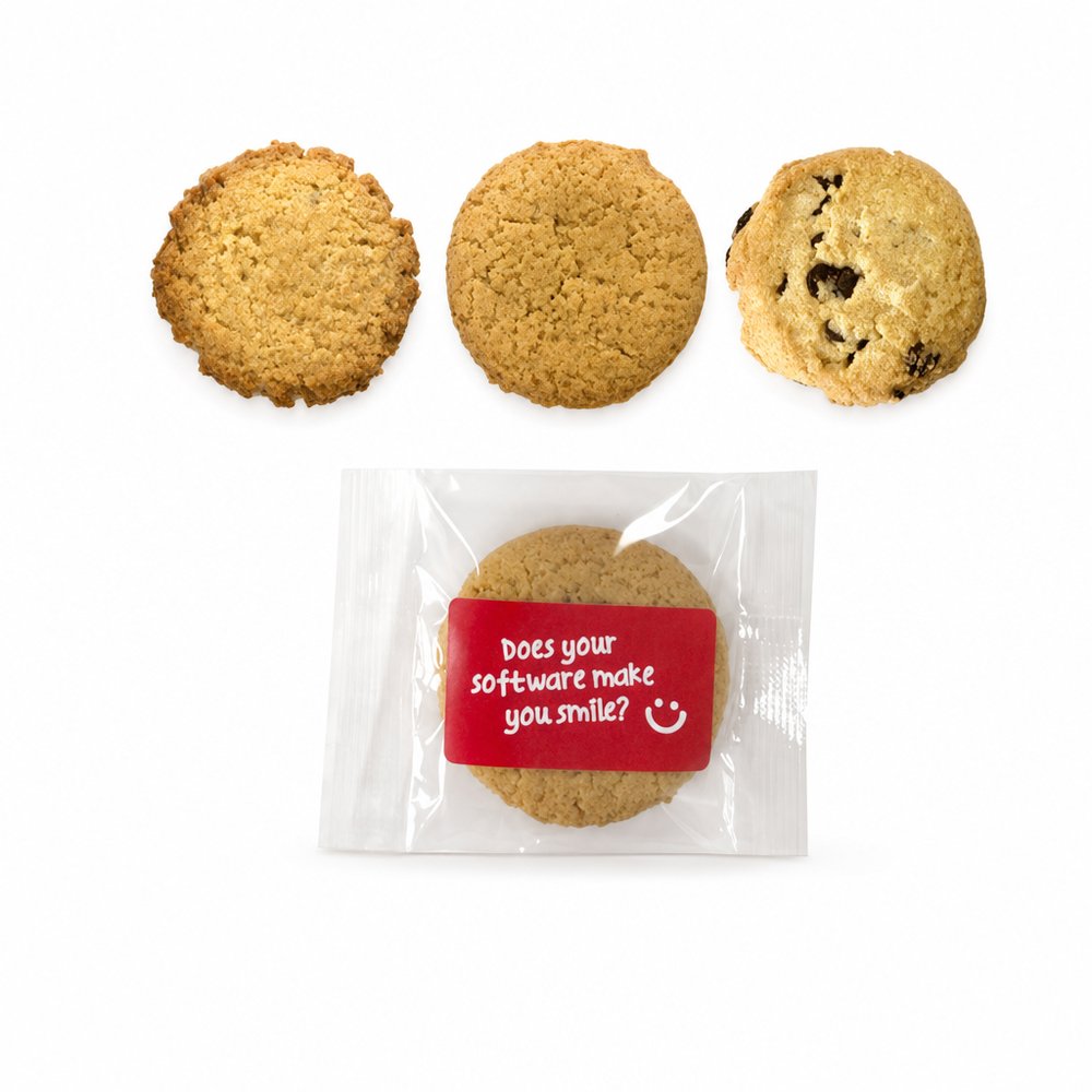 Gluten Free Branded Biscuits in Custom Cello Bags