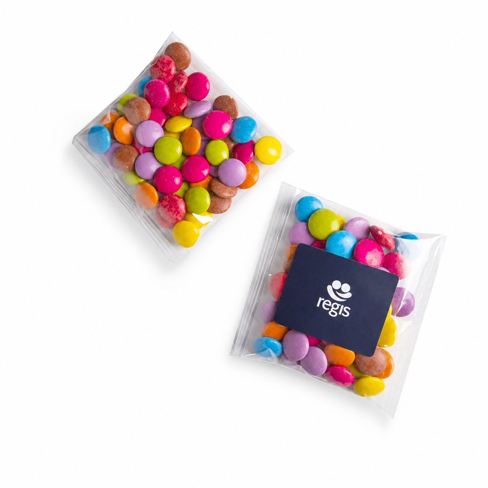 Branded Smarties 50g Bag with Custom Sticker