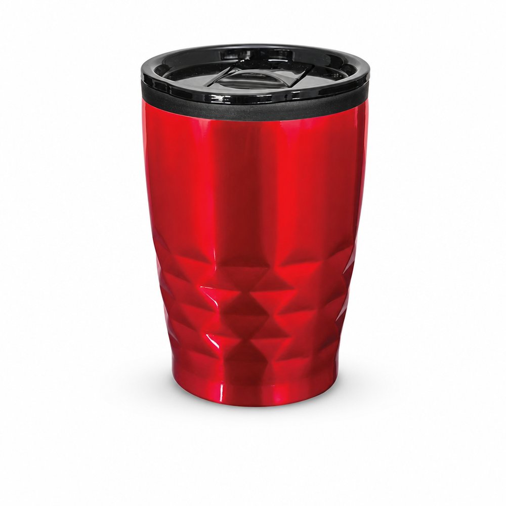 Edelstahl-Kaffeebecher mit Rautenmuster 400ml