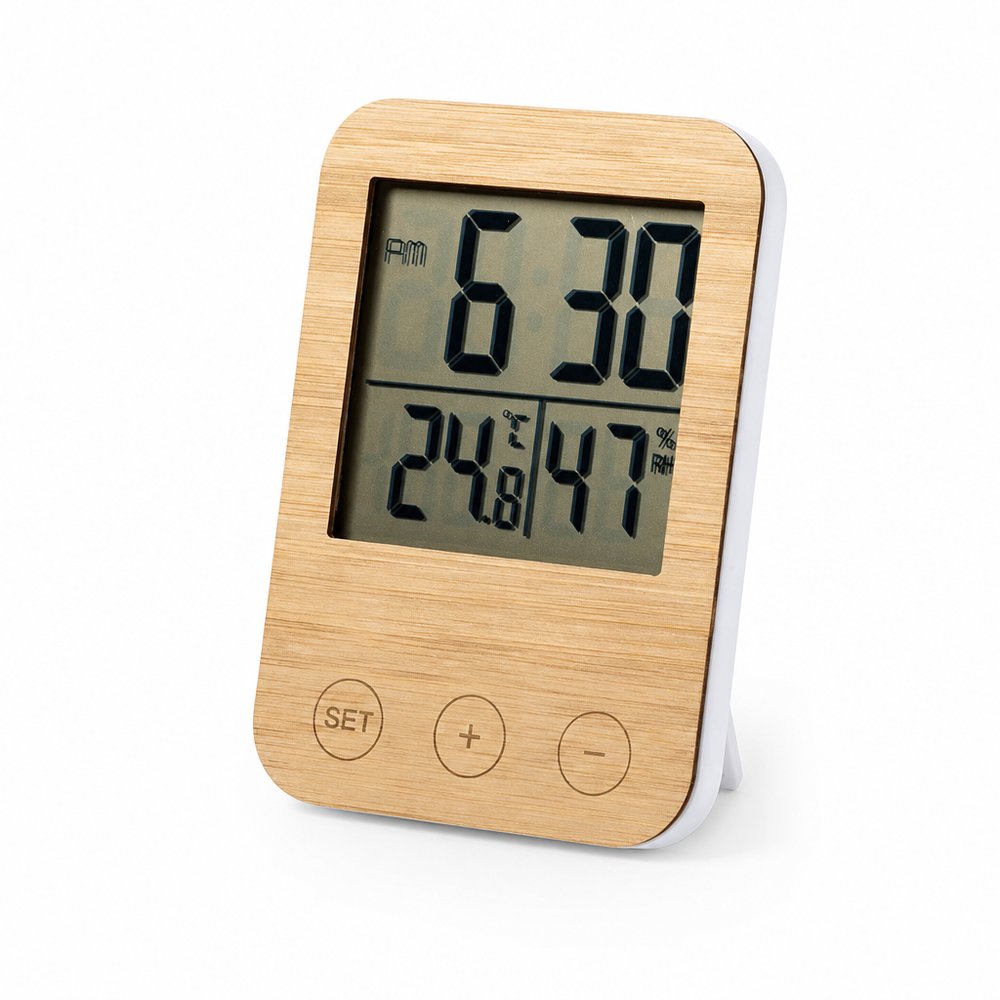 Bamboo Digital Weather Station — Branded Desk Gift