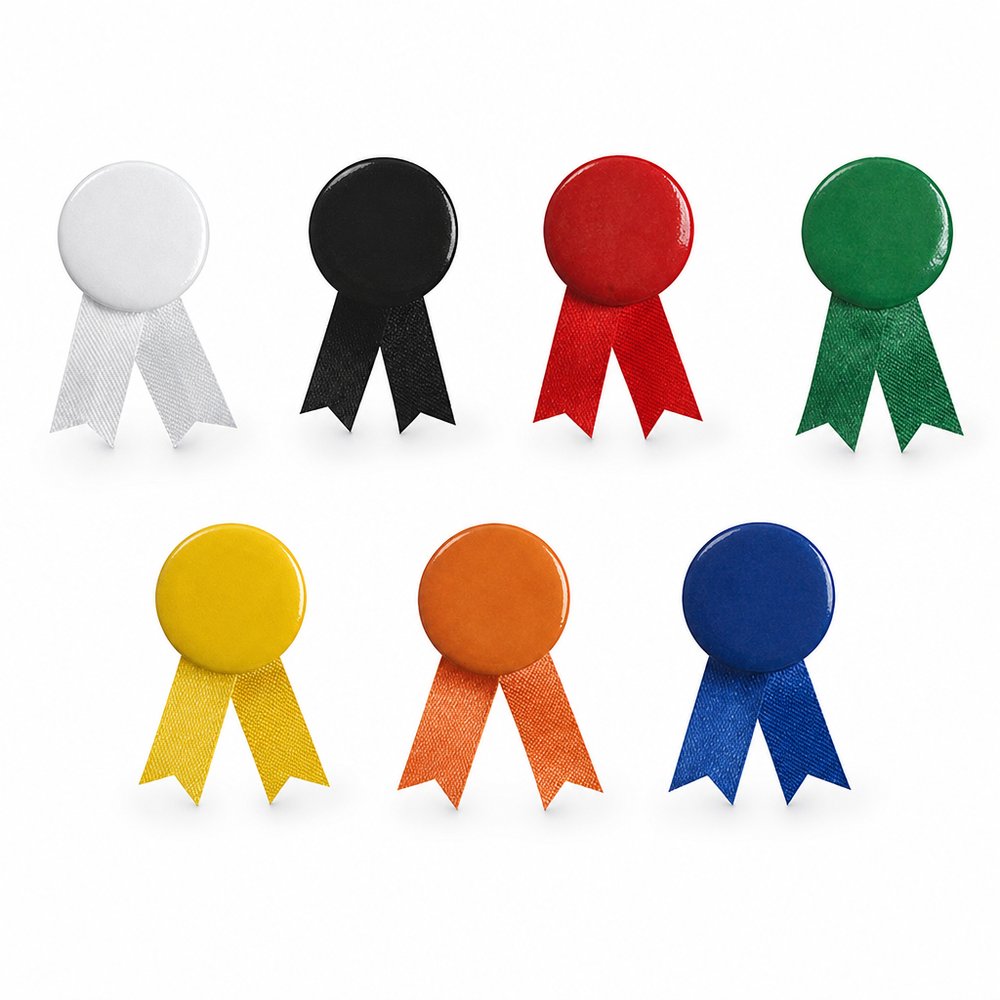 Ribbon Badges — Custom Printed Charity Pins