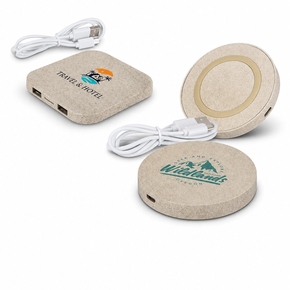 EcoCharge Weizenstroh Wireless Charging Pad 5W