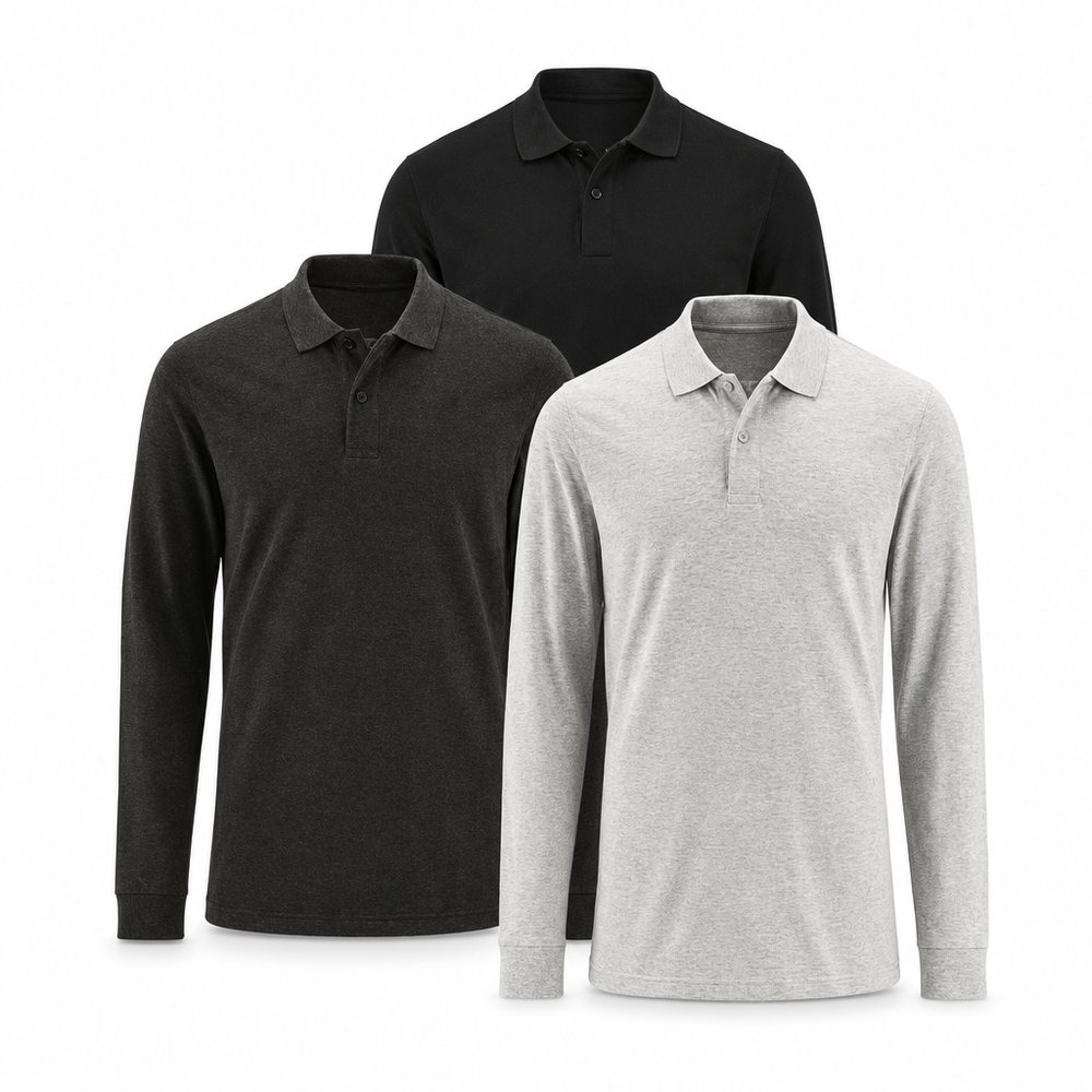 Langarm-Poloshirts für Herren (180 g/m²)