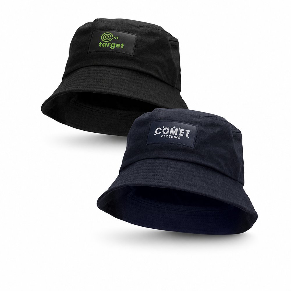 UPF50+ bewertete Bucket Hats mit Aufnäher