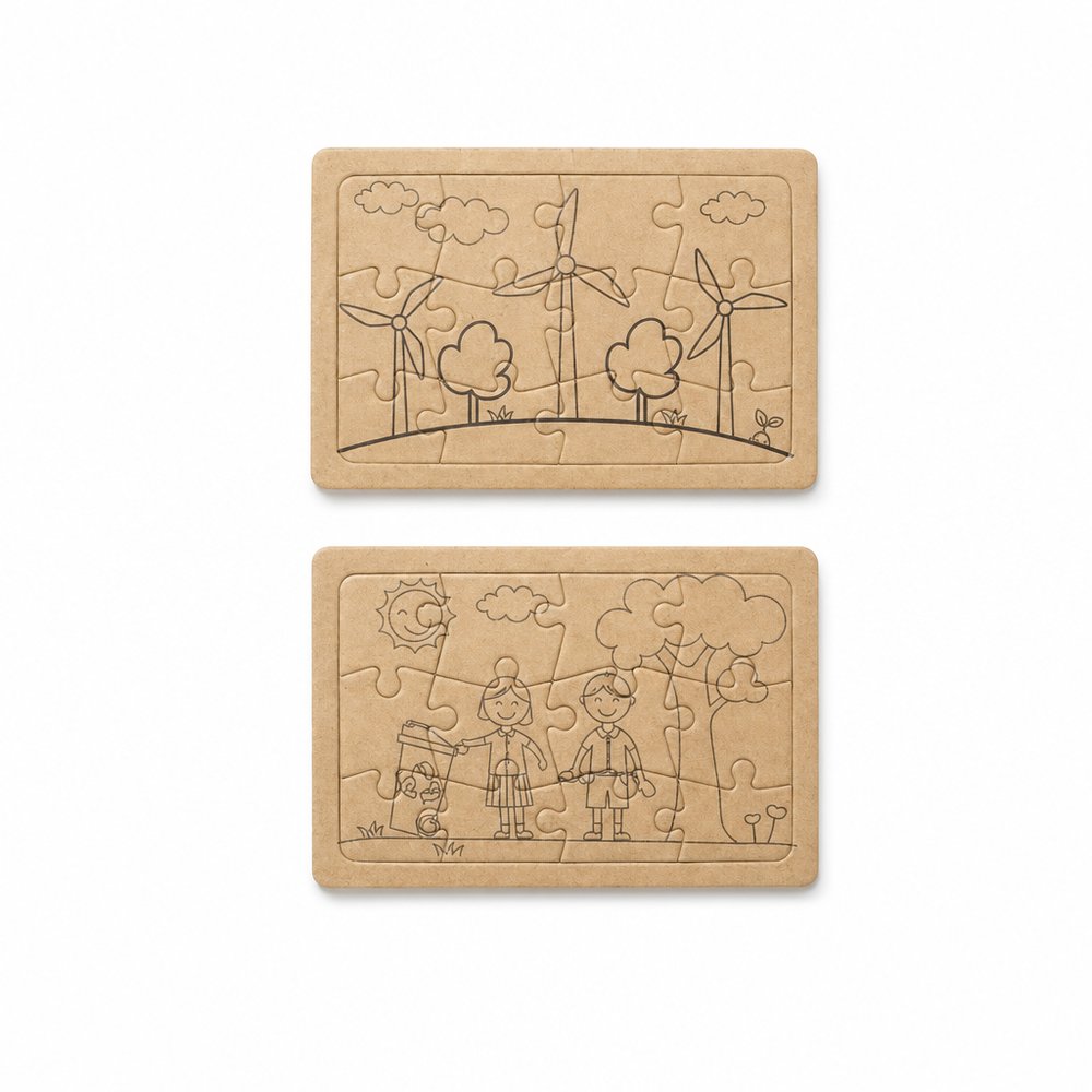 Puzzle-Sets aus recycelter Pappe