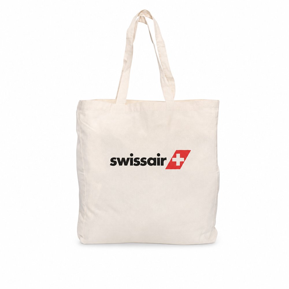 Naturfarbene Canvas-Tragetasche mit Bodenfalte